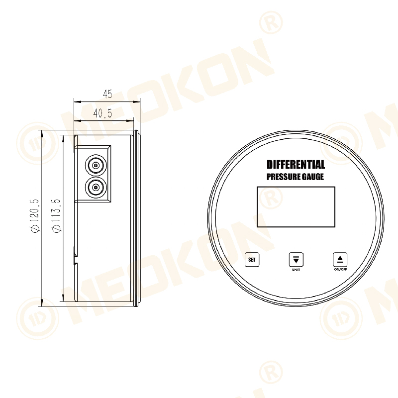 MD-S220 數字微差壓表 產品尺寸圖
